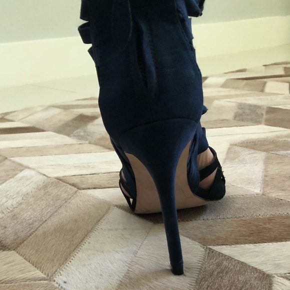 Zara blue and black suede heels size 10 - Picture 12 of 14